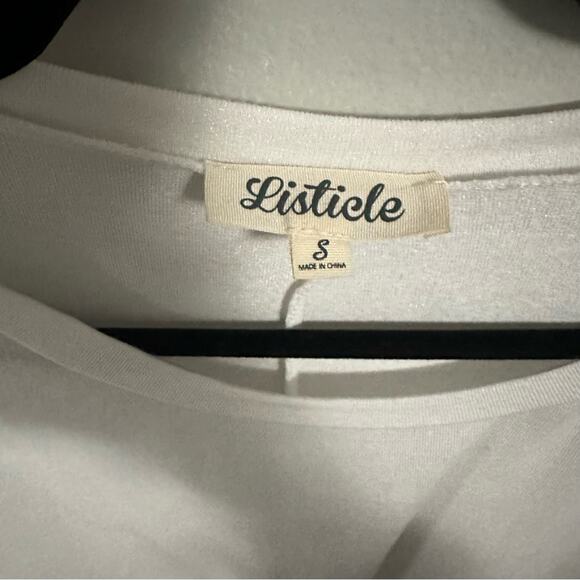 White Crewneck Pullover Shirt Blouse Semi Sheer Long Dolman Sleeve Women Small - Picture 4 of 4